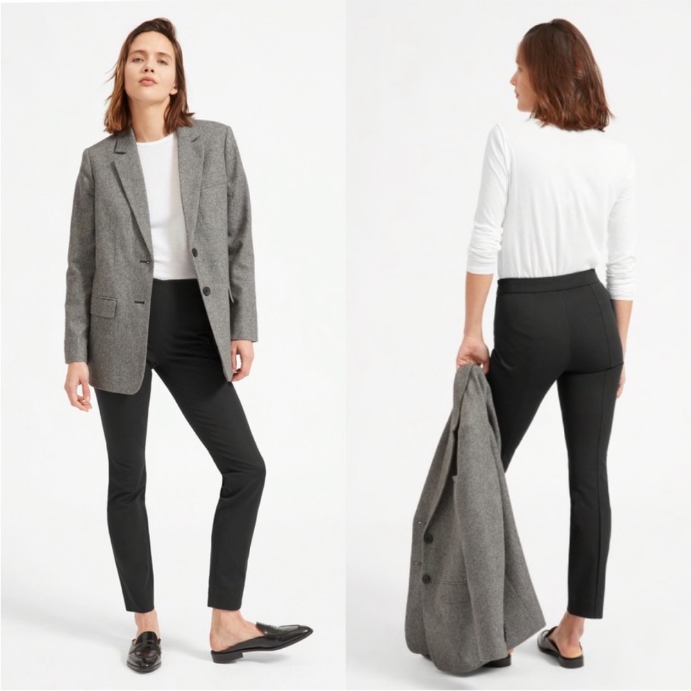 Everlane The Side Zip Stretch Cotton Work Pant Size 00 NWT Solid Black
